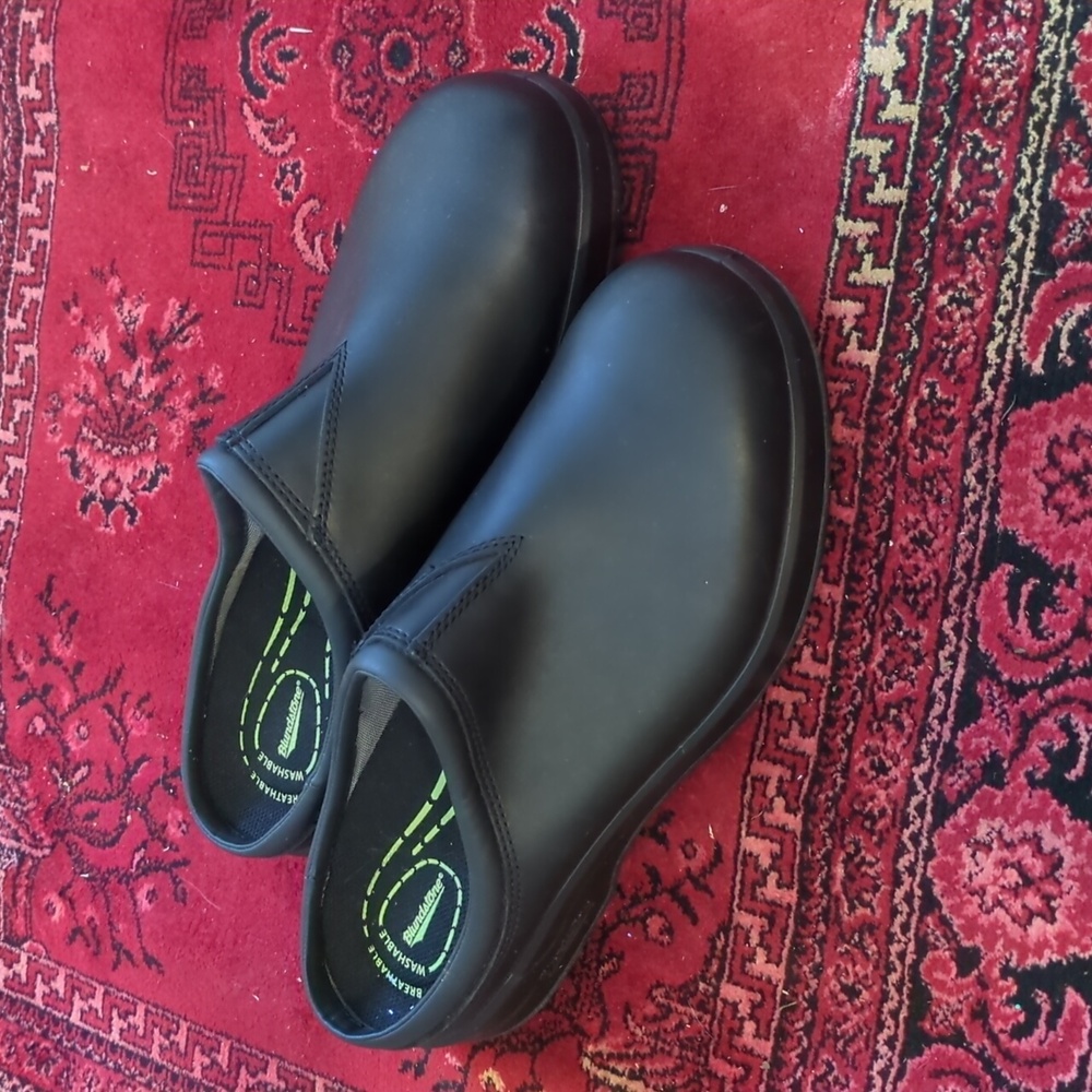 Blundstone 2381 Genuine Black Leather Clog Slip On Shoes